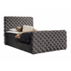 Boxspring krevet Baltimore 186 Boxspring, Bračni, Siva, 140x200, Tkanina, Basi a doghePodnice za krevet, 146x227x123cm