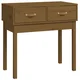 MAISON CHIC konzolna miza - miza ob steni medeno rjava 76,5x40x75 cm trdna borovina, (21786101)