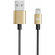 Ghostek - NRGline Apple Lightning 0,9m , Black/Gold (GHOCBL014)