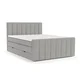 Svetlo siva boxspring postelja s prostorom za shranjevanje 140x200 cm Ruby – Maison de Reve