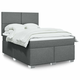 VIDAXL boxspring postelja z vzmetnico (140x200cm, blago), temno siva