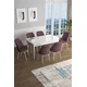 Hanah Home Set Trpezarijski sto i 6 stolica Han, Prljavo roze