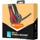 CANYON HSC-1 basic PC headset with microphone, combined 3.5mm plug, leather pads, Flat cable length 2.0m, 160*60*160mm, 0.13kg, Black-red