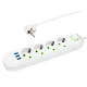 Blow 98-225# Podaljševalni kabel ps-450 4-vtičnica 3xusb 5m bela 2x1mm