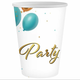 Papirnati kozarci z napisom Party, 250 ml - 6 kosov