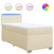 Vidaxl Box spring postelja z vzmetnico krem 90x200 cm blago