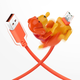 Micro USB polnilni kabel za prenos podatkov s premikajočo igračo DoggyPower - oranžen