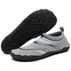 Nikcorp Moški vodni čevlji Mishansha Barefoot hitro sušeči za plažo, wide toe box, nedrseč gumijast podplat z drenažo, sivi 46 EU