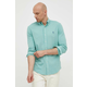 Pamučna košulja Polo Ralph Lauren za muškarce, boja: zelena, regular, o button-down ovratnikom