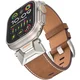 GS Usnjen pašček za Apple Watch 1/2/3/4/5/6/7/8/9/10/11/SE Ultra 1/2/3 42/44/45/46/49 mm, rjave barve