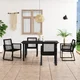 5-dijelni vrtni blagovaonski set od PVC ratana crni