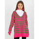 Och Bella Ženski črtasti pulover OCH BELLA roza-zelena TW-SW-BI-M59.25_390106 Univerzalni