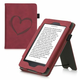 Preklopni ovitek z oblikovanjem srce za Amazon Kindle Paperwhite 3 - temno rdeča