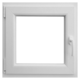 PVC prozor s kvakom (Š x V: 60 x 60 cm, DIN lijevo, Bijele boje)