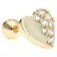 Piercing uhan v obliki srca - zlat KP23588