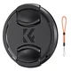 K&F 58MM Lens Cap printed with KF logo with anti-lost string, individually packaged in OPP bag