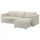 VIMLE Sofa trosed, s lenjivcem/Gunnared bež
