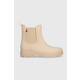 Gumene čizme Tommy Hilfiger Fw0fw06897 Matt Ankle Rainboot With Elastic za žene, boja: bež