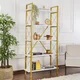Hanah Home Polica za knjige Elysian, 90x180x33.5 cm, Bela i zlatna