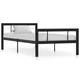 Okvir za krevet crno-bijeli metalni 100 x 200 cm
