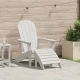 vidaXL Stol Adirondack s podnožjem Beli HDPE