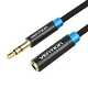 Vention Zvočni opleteni kabel 3,5 mm moški-ženska VAB-B06-B100-M 1 m črn