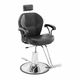 Salonska stolica - Oslonac za glavu i T-podnožje - 52 - 64 cm - 150 kg - mogućnost naginjanja - crna