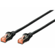CAT 6 S-FTP patch cord, Cu, LSZH AWG 27/7, length 3 m, color black