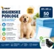 Purlov Higienske podloge za pse 60 x 60 cm, 50 kos – vpojne podloge za mladičke, mačke in druge male živali + 30 vrečk