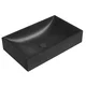 TARANT betonski umivalnik z odtokom, 58x36cm, črni granit - Črna - 58x36 cm - Sapho - 24 - Beton - Pravokotnik - 580 - 360 - 14