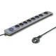 Qoltec Qoltec 501680 razdelilnik z zaščito 8 vtičnic 3m, siv