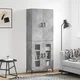 shumee Visoka komoda betonsko siva 69,5x34x180 cm inženirski les