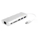 FAST ASIA - Adapter-konvertor TIP C na HDMI+ 2xUSB 3.0+ SD+ TIP C+ RJ45