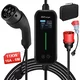 JUNSUN Tip 2 EV električni avtomobilski polnilni kabel – Trifazni 11KW, nastavljiv tok, LCD zaslon, prenosni polnilnik 6 m z vtičem Schuko 6-16A IP67, (22148589)