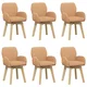 vidaXL vidaXL Vrtilne jedilne stole 6 pcs Bouclé Bež 54 x 58 x 87 cm, (5000296663)