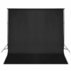 VIDAXL črno fotografsko ozadje z ogrodjem 600x300cm