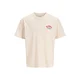 JACK & JONES Majica JORDiablo modra/pastelno oranžna/rdeča