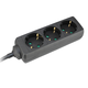 COMMEL Produžni Kabl 3 Utičnice 16A 3500W Crni 3m H05VV-F 3G1,5