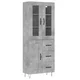 Vidaxl Visoka komoda betonsko siva 69,5x34x180 cm inženirski les