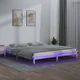 shumee vidaXL Posteljni okvir z LED svetlobo bel 200x200 cm masiven les