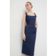 Traper haljina Versace Jeans Couture boja: tamno plava, midi, ravna