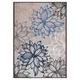 Lesnina PREPROGA ZA ZUNANJO UPORABO Floral 160/230 cm tkano modra, siva, bela