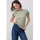 Trendyol Majica temno modra / pastelno zelena