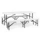 ModernHome Sklopivi sto 180cm + 2 klupe Bela