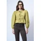 Trend Alacati Stili Ženska bluza dugih rukava Alc-X13375, Okrugli izrez, Zelena