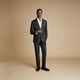 Klasični tamno sivi vuneni sako Charles Tyrwhitt Natural Stretch Twill Suit Jacket — Charcoal - Slim fit | 48 | Skraćena