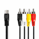 NEDIS redukcijski avdio kabel DIN/ 5-polni DIN konektor - 4x RCA vtič/ črn/ bulk/ 1 m