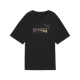 Womens Puma LOVE UNITED Relaxed T-Shirt, Black, Size XS, Clothing