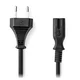 NEDIS napajalni kabel za adapterje/ Euro vtič - konektor IEC-320-C7/ ravno-ravno/ dvovrstično/ čr