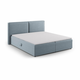 Svetlo modra boxspring postelja s prostorom za shranjevanje 180x200 cm Arendal – Cosmopolitan Design